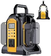 350W Power Inverter for Dewalt 20V 60V Battery, 2-Port Battery Converts 20V DC to 120V AC Inverte...