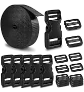 CooBigo 1" Nylon Webbing Straps 6 yards+ Quick Release Buckles 6pcs +Tri-Glide Sliders 12pcs,Dual...