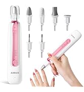 AIRSEE Professional Manicure Pedicure Kit,Cordless 6 in 1 Electric Nail File for feet,5 Speed Rec...