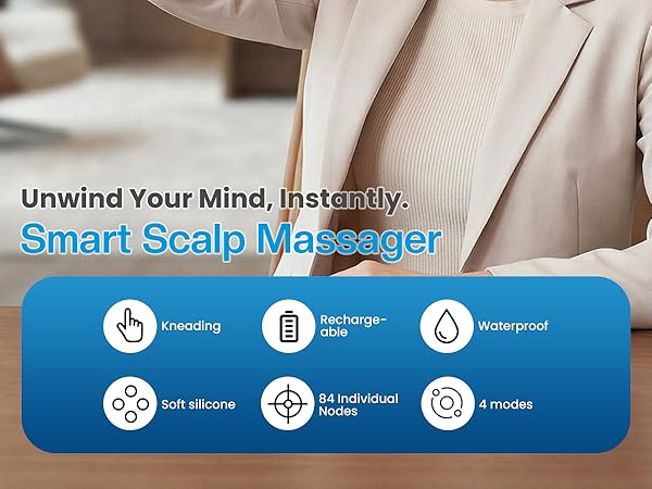 Scalp massager for stress relief and relaxation.