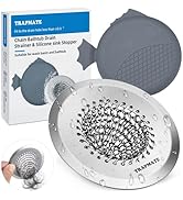 TRAPMATE Bathtub Stopper Drain Strainer Kit, 2.8" Easy Clean Tub Shower Drain Hair Catcher, Anti-...