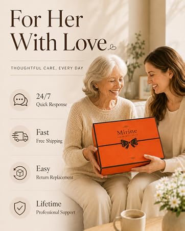 Mirine lighted makeup mirror gift box for mom with elegant Mother’s Day care and support message