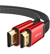 JSAUX 4K HDMI Cable 10ft, Flat Slim HDMI 2.0 Cable High Speed 18Gbps HDMI to HDMI Cord Support 3D...