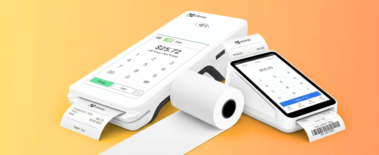Square terminal receipt paper clover receipt paper debit machine paper roll pos machine paper roll