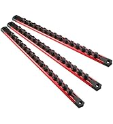 Reniteco Magnetic Socket Organizer, 3-Piece Heavty Duty Aluminum Socket Holder, Socket Rail for T...