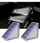 CCBASEBALL Solar RV Step Lights, Waterproof 13 LED Motorhome Camper Step Lights, Auto On Off Magn...