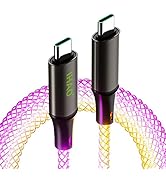 IHAO RGB Colorful USB Type C to Type C PD 66W Fast Charging Cable Phone Charger High Data Speed V...