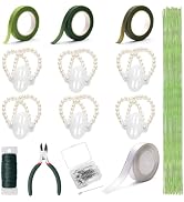 AHIER Corsage Wristlet Band, 162PCS DIY Wrist Corsage Kit with 6P Corsage Bracelet, Wire Cutter a...