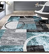 Rugshop Contemporary Abstract Circle Design Soft Area Rug 5'3" x 7'3" Gray