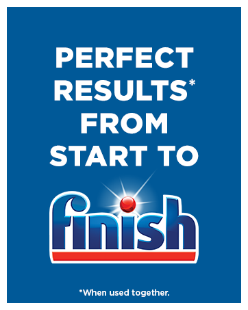 Finish Dishwasher detergent, soap, rinse aid, and cleaner, since 1953