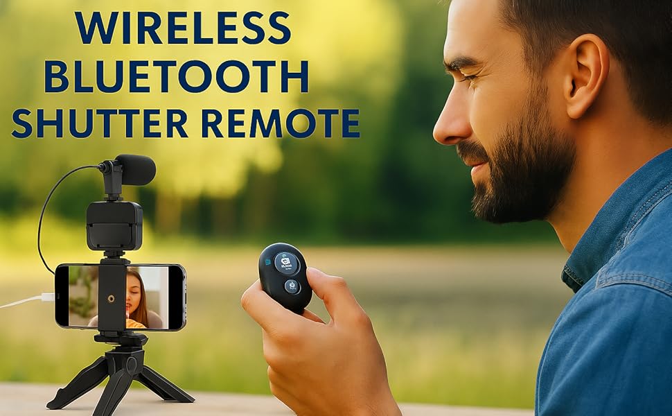 Wireless Bluetooth shutter remote for easy tripod camera control