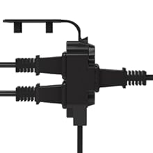 black indoor extension cord with multiple outlets