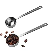Coffee Scoop, Stainless Steel Coffee Spoons Set, 1 tablespoon (15ml) and 1 tablespoons (30ml) Mea...