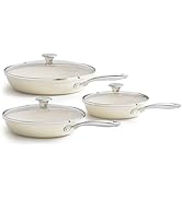 Redchef Nonstick Cookware Sets, Frying Pan Set with Tempered Glass Lids, Ceramic Cookware Set, St...