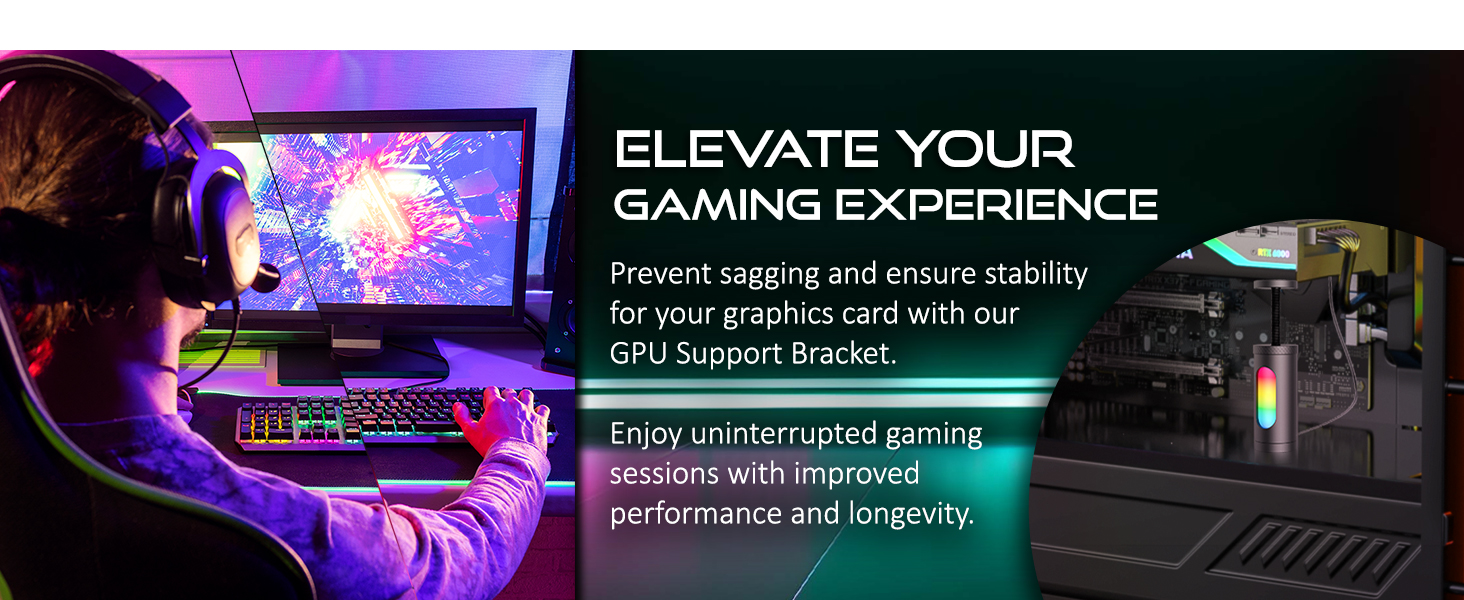 Prevent sagging with GPU support bracket, gpu holder stand, enjoy improve gaming performance