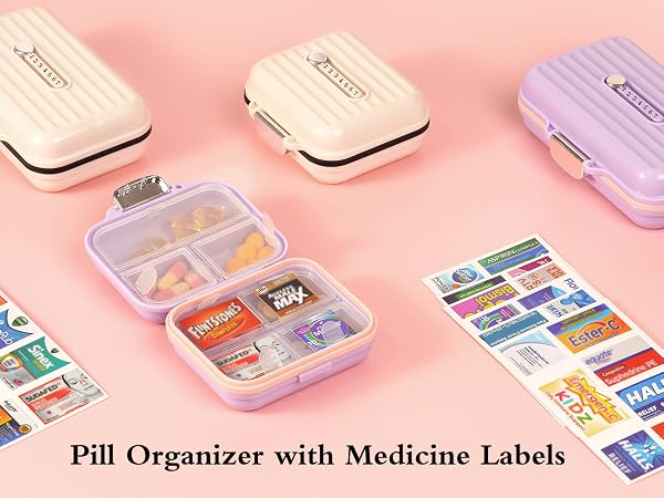 Pill Organizer with Medicine Labels