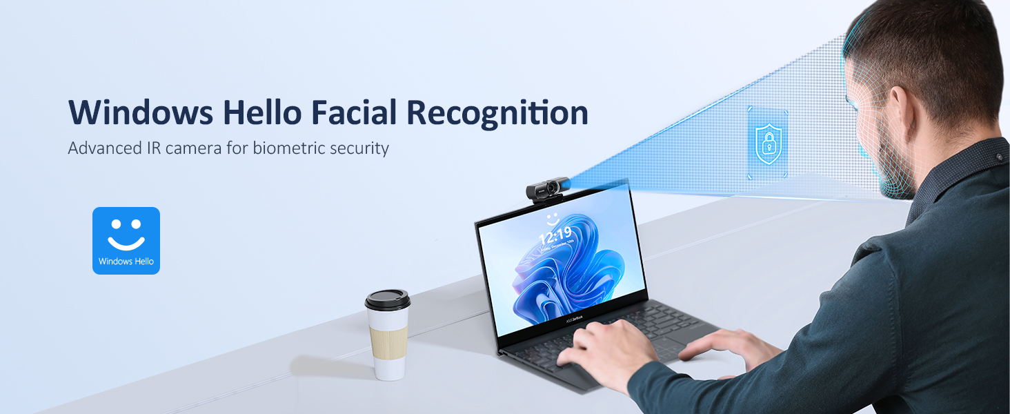 The man using HelloCam Pro unlocked his computer with Face ID.