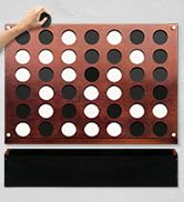 Wall Mounted Giant 4 in A Row - 60% Quieter - Jumbo Size Wall Games - Game Room Ga...