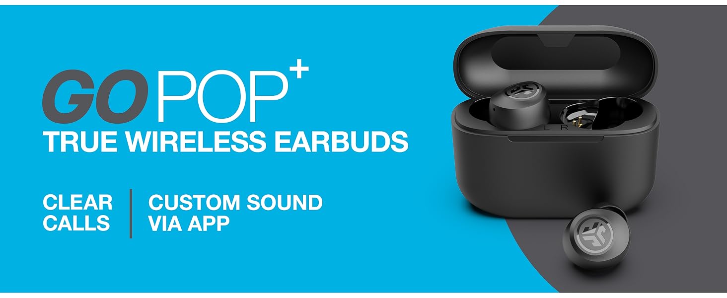 Go Pop plus rendering next to text on a blue and gray background