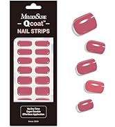 MelodySusie Qcoat Fully Cured Gel Nail Strips (Rose Pink) - UV Free Nail Polish Strips, Salon-Qua...