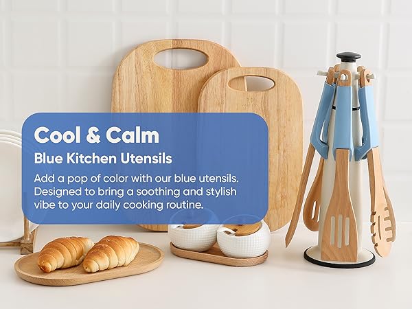 Wooden Cooking Utensils Set White 