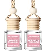 HoogaLife Car Air Freshener Diffuser 2 Pack Hanging Air Freshener Diffuser - Pink Sparkle Champag...