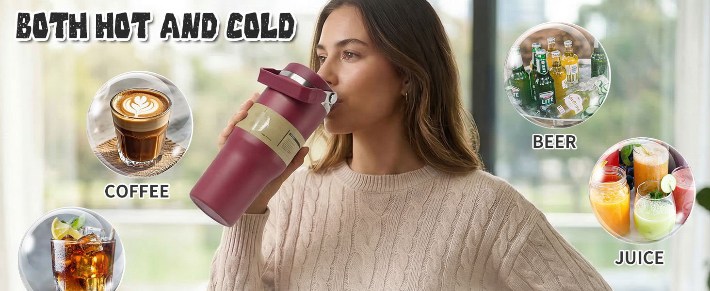 insulated water bottle; water bottle with straw; water bottle with handle; coffee tumbler