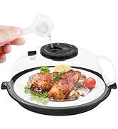Microwave Splatter Cover Lid for Food 10.2 Inch with Water Steamer, Clear Microwave Splash Guard ...