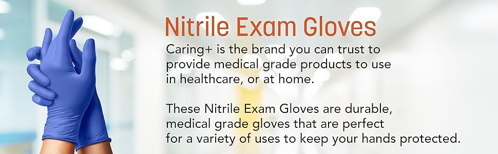 Caring+ Nitrile Exam Gloves