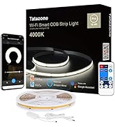 Tatazone Smart White COB Led Strip Light with App, 16.4ft 4000K Bright Neutral White Wifi COB Lig...