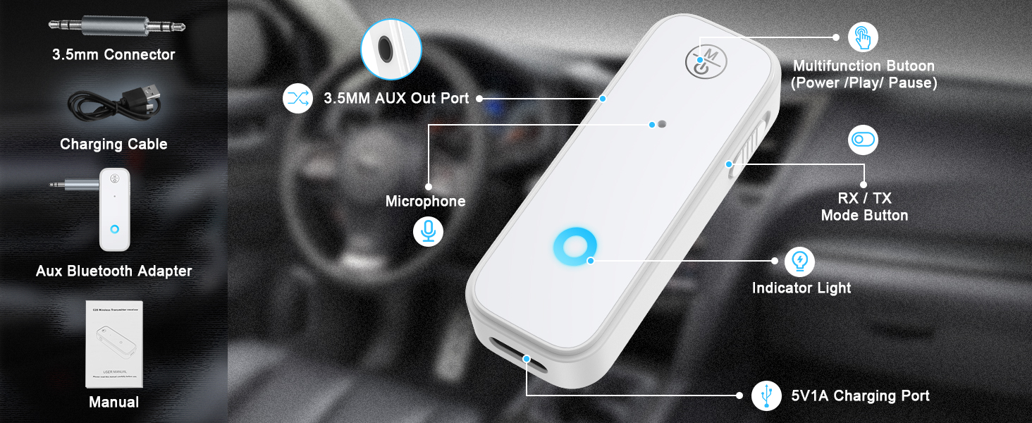 aux bluetooth adapter for car