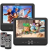 FANGOR 7.5" Dual Portable DVD Player for Car, Car DVD Player Dual Screen Play a Same or Two Diffe...