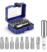 WORKPRO Security Bit Set, 32PCS Tamper Proof Screwdriver Set with Magnetic Holder, 1/4" Adapter,T...
