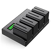 4 Pack NP-F970 Batteries and 4-Channel Charger for Sony NP-F970 NP-F950 NP-F960 NP-F550 NP-F330 N...
