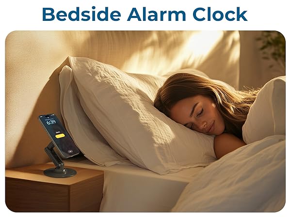 Wake up with a table tripod for iPhone Standby Mode—your perfect iPhone 15 stand for bedside.