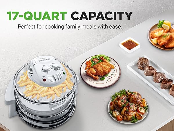 hassle-free cooking method. Simply place the food inside the hot air fryer, set the temperature