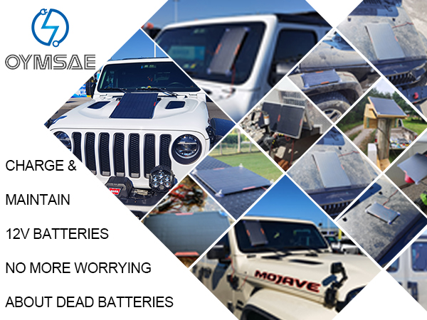 OYMSAE 5W 12V Solar Car Battery Charger Portable Waterproof Solar Power Battery Charger