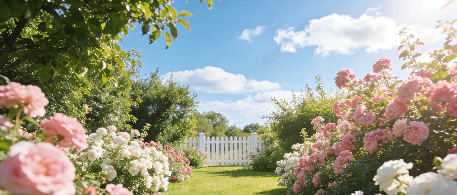 A small courtyard blooming with flowers—a little moment of ease, beauty and freedom