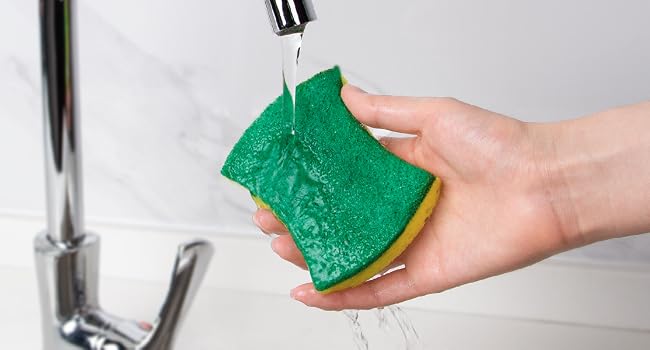 MR.SIGA Dual-Sided Clean Sponge, reusable sponges for dishes, kitchen sponges antibacterial no odor