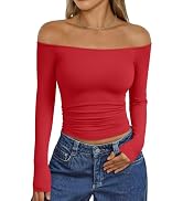 Trendy Queen Womens Long Sleeve Off The Shoulder Tops Going Out Cute Basic Y2K Fall Fashion 2025 ...
