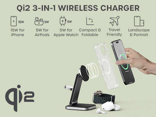 Qi2 3-in-1 Wireless Charger