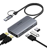 Docking Station,USB3.0 and Type-C to Dual HDMI adapter, 4k&amp;2K Independent output for Dual Monitor...