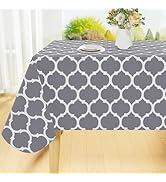 Smiry Rectangle Table Cloth, Waterproof Vinyl Tablecloths with Flannel Backing for Rectangle Tabl...