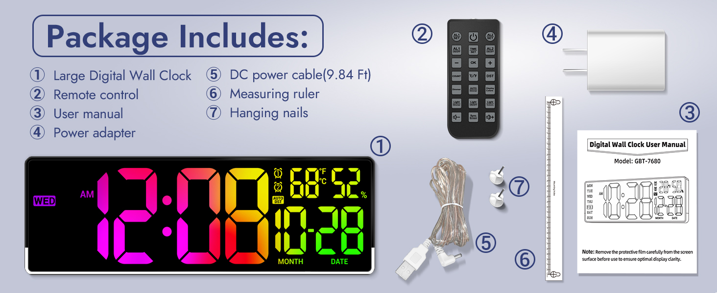 Large Digital Wall Clock