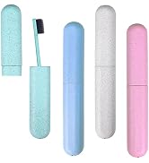 Hooqict 4 Pack Travel Toothbrush Case Portable Travel Toothbrush Holder Plastic Toothbrush Contai...