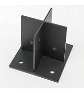 YEWTUTIS Heavy Duty X Cross-Shaped Metal Post Anchor Base for Deck, 6x6 Post Base for Porch Raili...