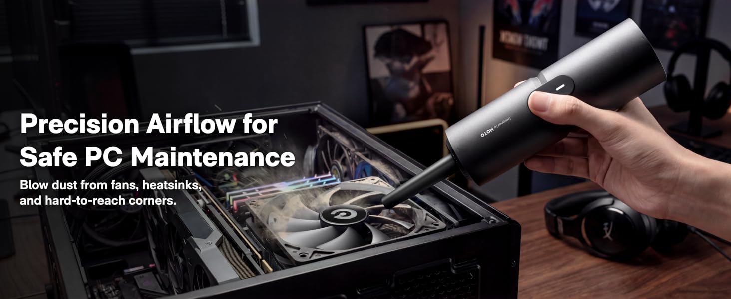 handheld vacuum compressed Air Dusting for PC interior