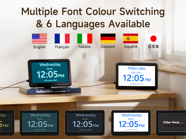 digital clock with date and day of week