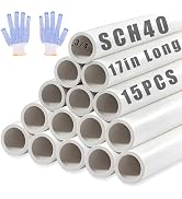 15 Pcs 3/4 Inch PVC Pipe, 17 Inch (1.41ft) Long, SCH40 White PVC Plumbing Pipe for Water, DIY Pro...
