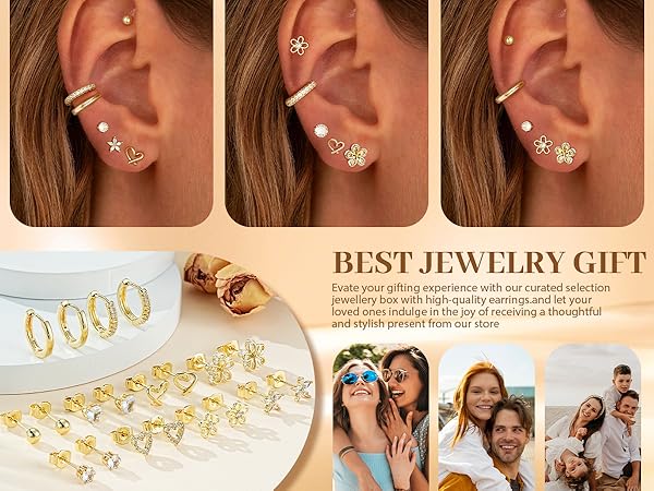 small gold stud earrings set for women earring sets gold plated earrings for women earrings set
